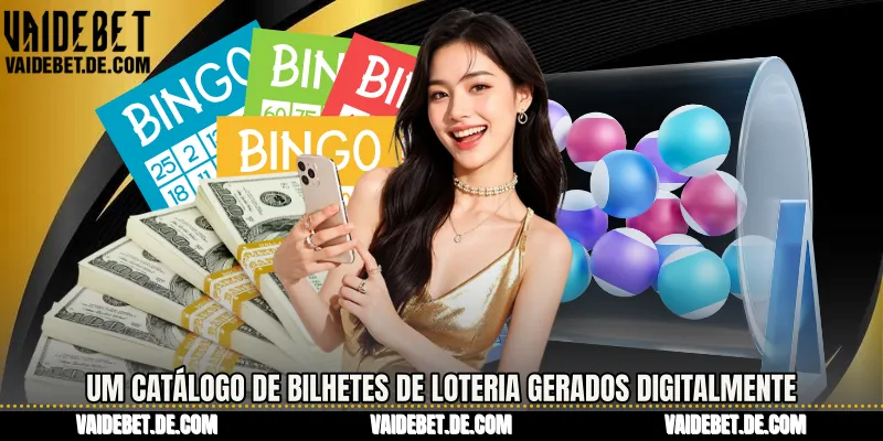 Um catálogo de bilhetes de loteria gerados digitalmente 